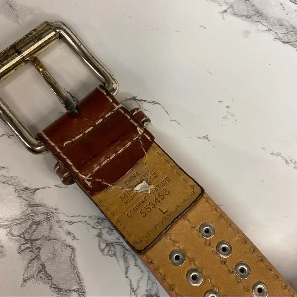 Michael By Michael Kors studded genuine leather belt